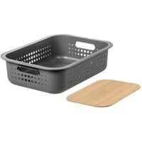 SmartStore Storage Basket Plastic Grey 28 (W) x 37 (D) x 16 (H) cm