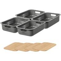 SmartStore Storage Basket Plastic Grey 28 (W) x 37 (D) x 19 (H) cm