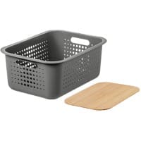 SmartStore Storage Basket Plastic Grey 28 (W) x 37 (D) x 18 (H) cm
