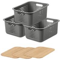 SmartStore Storage Basket Plastic Grey 28 (W) x 37 (D) x 21 (H) cm