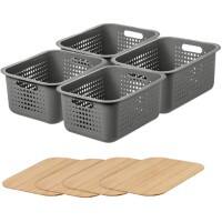 SmartStore Storage Basket Plastic Grey 28 (W) x 37 (D) x 24 (H) cm