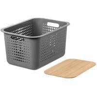 SmartStore Storage Basket Plastic Grey 28 (W) x 37 (D) x 23 (H) cm