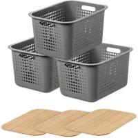 SmartStore Storage Basket Plastic Grey 28 (W) x 37 (D) x 26 (H) cm