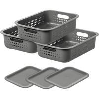 SmartStore Storage Basket Plastic Grey 28 (W) x 37 (D) x 16 (H) cm