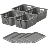 SmartStore Storage Basket Plastic Grey 28 (W) x 37 (D) x 24 (H) cm