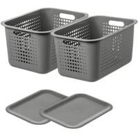 SmartStore Storage Basket Plastic Grey 28 (W) x 37 (D) x 23 (H) cm