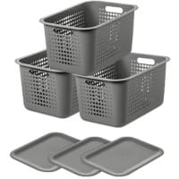 SmartStore Storage Basket Plastic Grey 28 (W) x 37 (D) x 26 (H) cm