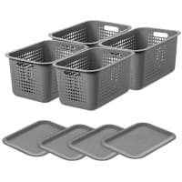 SmartStore Storage Basket Plastic Grey 28 (W) x 37 (D) x 29 (H) cm