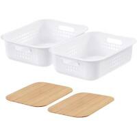 SmartStore Storage Basket Plastic White 28 (W) x 37 (D) x 13 (H) cm