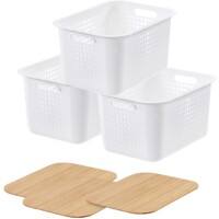 SmartStore Storage Basket 32 L Plastic with Lid White 28 (W) x 37 (D) x 26 (H) cm