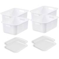 SmartStore Storage Basket Plastic with Lid White 28 (W) x 37 (D) x 24 (H) cm