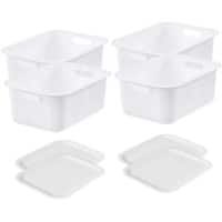 SmartStore Storage Basket Plastic with Lid White 28 (W) x 37 (D) x 24 (H) cm