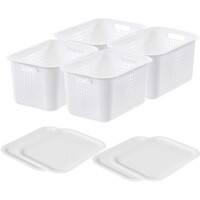 SmartStore Storage Basket Plastic White 28 (W) x 37 (D) x 29 (H) cm