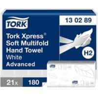 Tork Advanced Hand Towel H2 M-fold White 2 Ply Pack of 21 of 180 Sheets