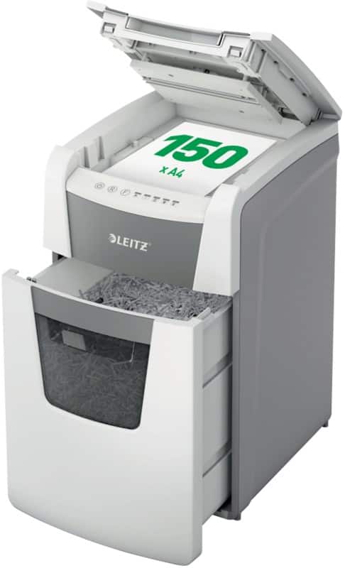 Leitz Auto Feed IQ Autofeed Shredder 165 Sheets Cross Cut Security Level P-4 44 L Office 150 P4