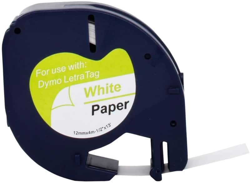 LT Labelling Tape Compatible DYMO 91220 RL-D-91220 Adhesive White 12 mm x 4 m