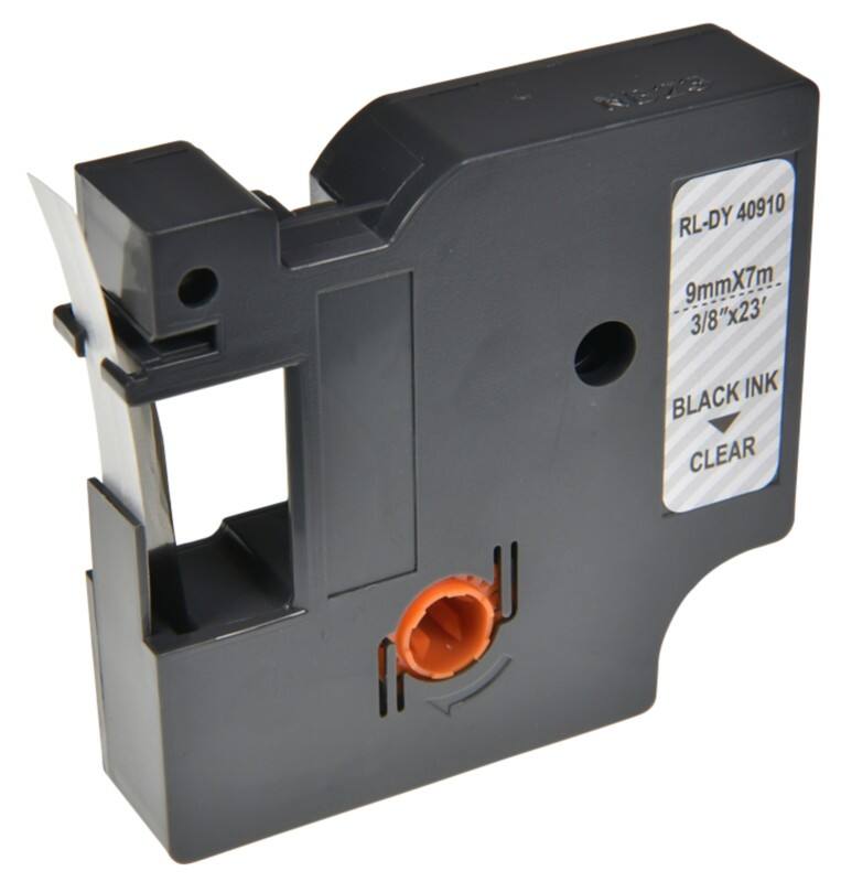D1 S0720670 / 40910 Compatible Dymo Label Tape Self Adhesive Black Print on Clear 9 mm x 7m