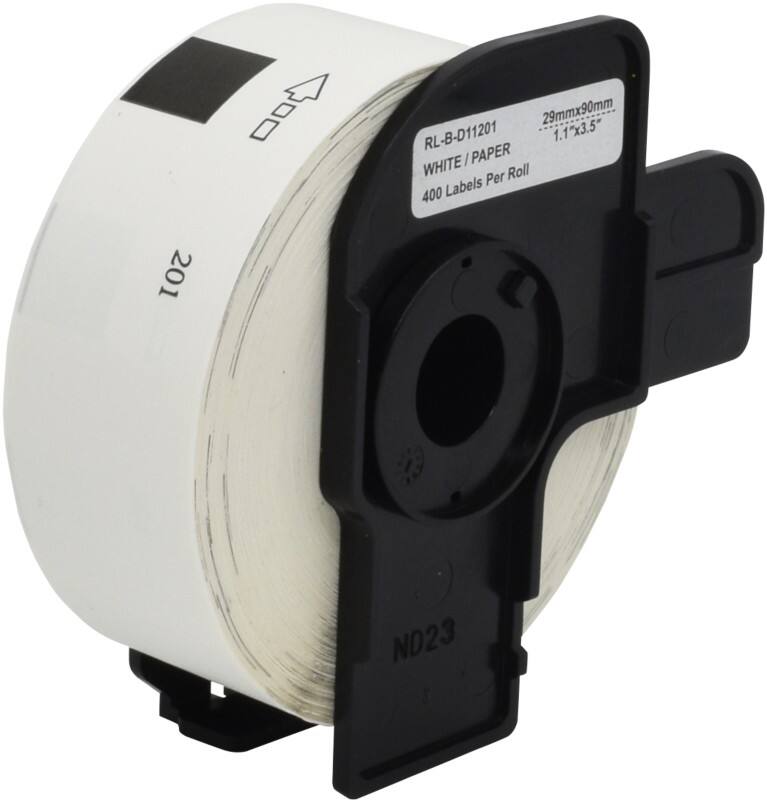 QL Label Roll Compatible Brother DK-11201 5BR11201 Adhesive Black on White 90 x 29 mm 400 Labels