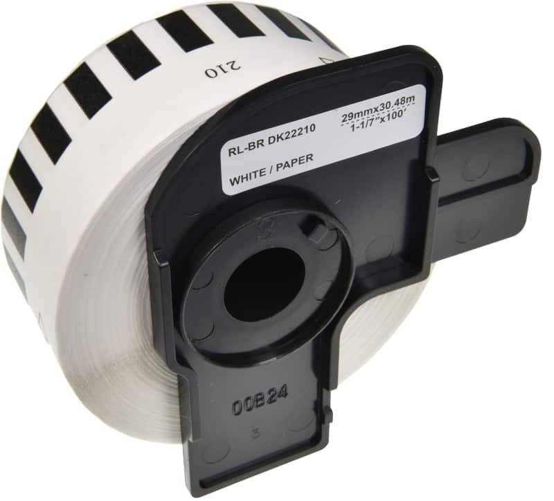 QL Label Roll Compatible Brother DK-22210 5BR22210 Adhesive Black on White 96 x 91 mm