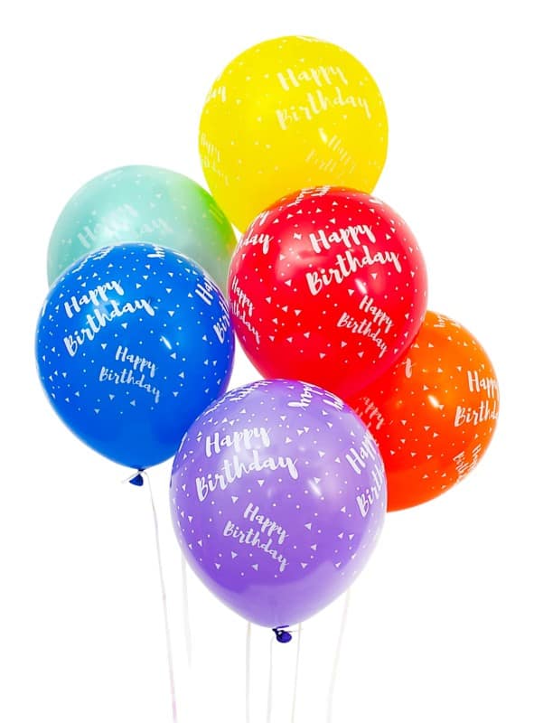 On the Wall 'Happy Birthday' Balloons Pack of 6