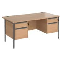 Dams International Contract 25 Straight Desk Beech Black 1,600 x 800 x 725 mm