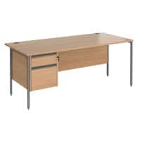 Dams International Contract 25 Straight Desk Oak Black 1,800 x 800 x 725 mm