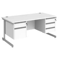 Dams International Contract 25 Straight Desk Silver 1,600 x 800 x 725 mm