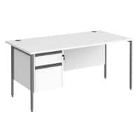 Dams International Contract 25 Straight Desk Oak Chrome 1,600 x 800 x 725 mm