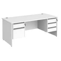 Dams International Contract 25 Straight Desk Walnut White 1,800 x 1,600 x 725 mm