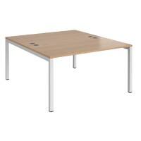 Dams International Connex Back to Back Desk Beech White 1,400 x 1,600 x 725 mm