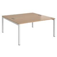 Dams International Connex Back to Back Desk Beech White 1,600 x 1,600 x 725 mm