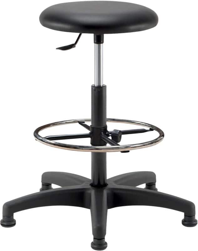 Teknik 05 Stool Faux Leather Black 650 x 650 x 800 mm