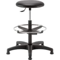 Teknik 05 Stool Faux Leather Black 650 x 650 x 800 mm