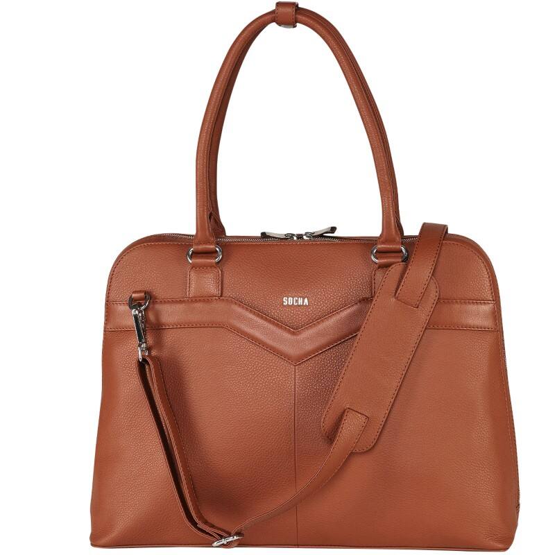 SOCHA Laptop Bag 15.6 " 44 x 13 x 31.5 cm Leather Cognac