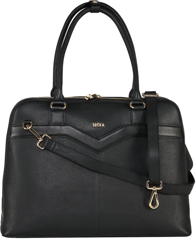 SOCHA Laptop Bag 15.6 " 44 x 13 x 31.5 cm Leather Black