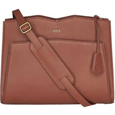 SOCHA Laptop Bag 14 " Leather Cognac 39 x 12 x 29 cm