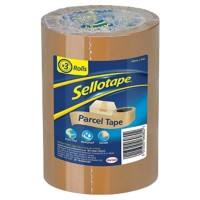 Sellotape Packaging Tape Sellotape Logo Brown 105 mm (W) x 0.105 m (L) PP (Polypropylene) Pack of 3