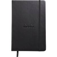 Rhodia Notebook 118609C A5 Ruled Casebound Side Bound Faux Leather Soft Cover Black 96 Pages 48 Sheets