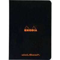 Rhodia Notebook 119186C A5 Dotted Stapled Side Bound Laminated Cardboard Soft Cover Black 96 Pages 48 Sheets