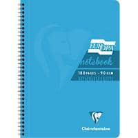 Europa Notebook 5802Z A4 Ruled Spiral Bound Side Bound Cardboard Hardback Blue Perforated 180 Pages