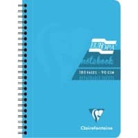 Europa Notebook 5812Z A5 Ruled Spiral Bound Side Bound Cardboard Hardback Blue Perforated 180 Pages