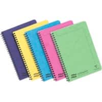 Europa Notebook 3155Z A5 Ruled Spiral Bound Side Bound Pressboard Hardback Multicolour Perforated 120 Pages Pack of 10