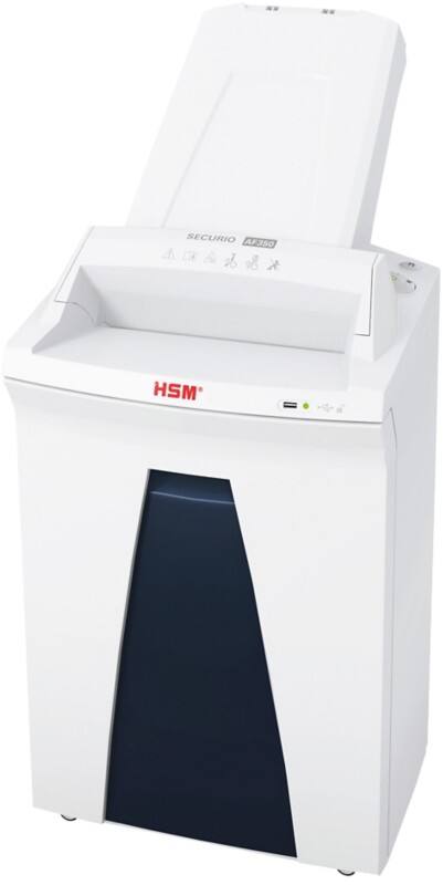 HSM Auto Feed SECURIO Shredder 14 Sheets Cross Cut Security Level P-4, O-3, T-4, E-3, F-1 35 L AF350
