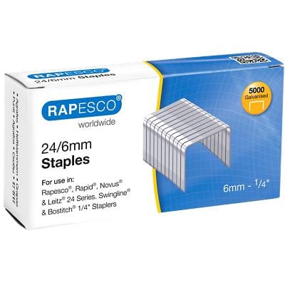 Rapesco Staples 24/6 S24602Z3 Steel Silver Pack of 5000