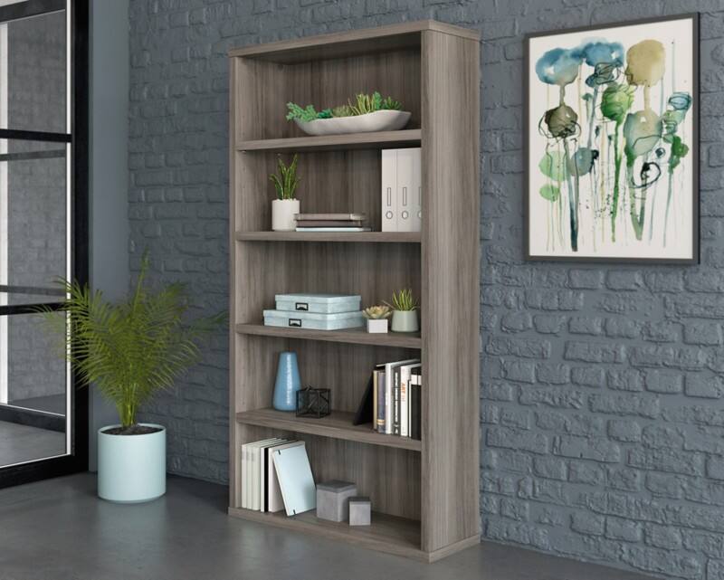 TEKNIK Affiliate Laminated Particle Board Bookcase 5 Shelves 884 x 288 x 1,676 mm Elm