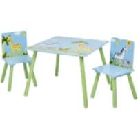 LIBERTY HOUSE TOYS Table And Chairs Set TF5001 Blue 600 (W) x 600 (D) x 440 (H) mm