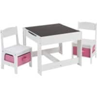 LIBERTY HOUSE TOYS Table And Chairs Set Square TF5412-W Medium-density fibreboard and Fabric 600 x 600 x 480 mm