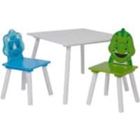 LIBERTY HOUSE TOYS Table And Chairs Set Square TFLH012 Medium-density fibreboard, Pinewood, Vinyl 600 x 600 x 440 mm