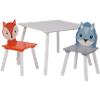 LIBERTY HOUSE TOYS Table And Chairs Set TFLH013 White 600 (W) x 600 (D) x 440 (H) mm