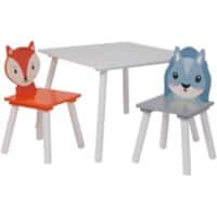 LIBERTY HOUSE TOYS Table And Chairs Set TFLH013 White 600 (W) x 600 (D) x 440 (H) mm